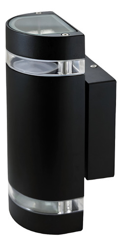 Aplique Metálico Bidireccional Gu10 Curvo Estructura Negro
