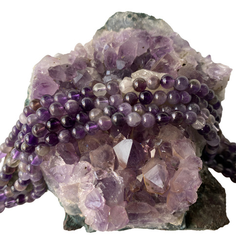 Amatista Hilo Cuarzo Piedra 100% Natural Cuentas 6mm 1 Tira