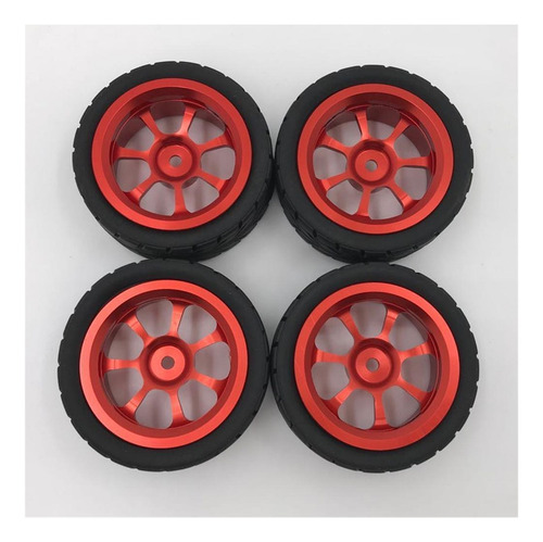 67x27mm Roda Aro E Pneus 1:14 Rc Carro Buggy Pneu Vermelho