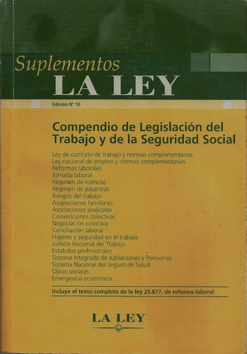 Suplementos La Ley. Legislación De Trabajo Y De La Ss. 2006