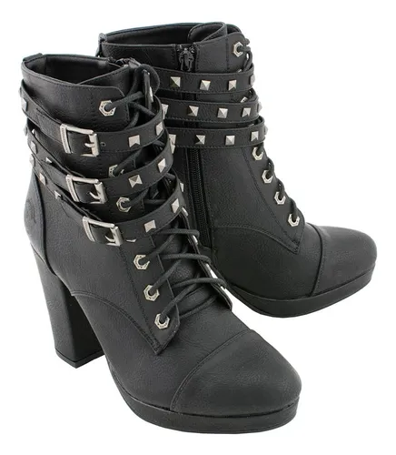 Botas negras cordones mujer sale