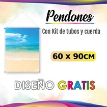 Comprar Pendon Con Kit De Tubos 60x90 Cms - Diseño Gratis