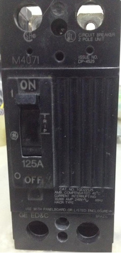 Breaker Ted 2x125 Amp General Electric 