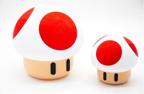 Imagen 2 de 5 de Toad Super Mario Contenedor (10 Cm) A Rosca Impreso En 3d