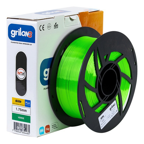 Filamento de seda Grilon3 1 kg Pla Silk 1,75 mm * 3 camadas* Cor verde
