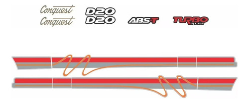 Adesivo Kit Faixa Chevrolet D20 Conquest 1996 D2004