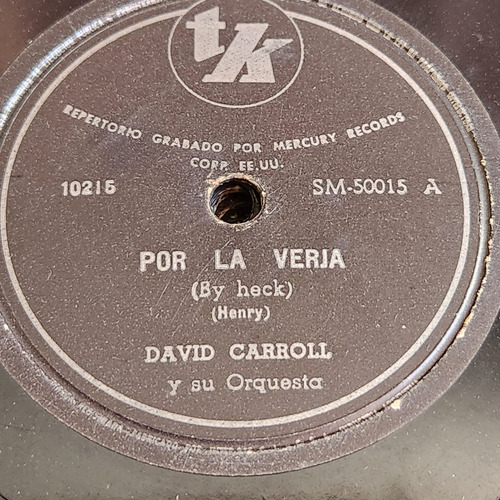 Pasta David Carroll Y Su Orquesta 50015 Tk C557