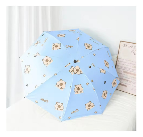 Sombrilla De Capibara Paraguas Lluvia Automático Con Funda Azul Capibara