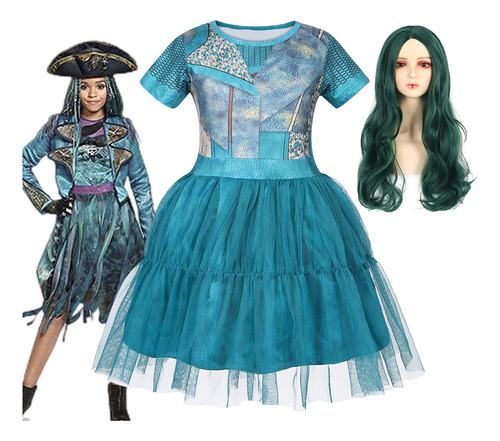 Uma Disfraz Para Niñas Descendants 3 Vestido De Día Del Niño Fiesta Halloween Cosplay Disfraces Con Peluca