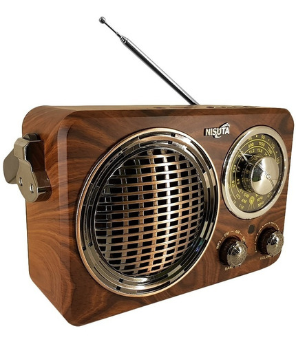 Radio Retro Portatil Am Fm Bluetooth Nisuta Ns-rv17 Aux