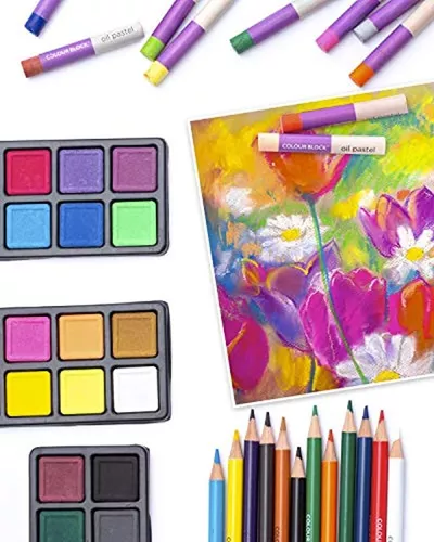  Colourblock - Set de pintura en caja de regalo Juego de dibujo,  pintura para colorear de calidad Gran regalo para el artista que apenas  comienza : Arte y Manualidades