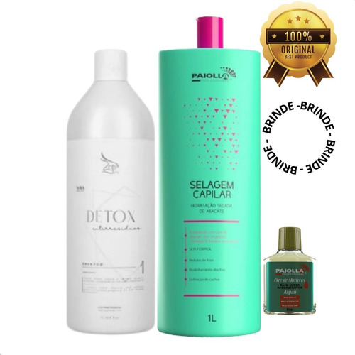 Selagem Capilar Abacate Paiolla 1l + Shampoo Antiresiduos 1l
