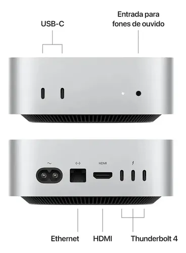 【美品】M4 Mac Mini メモリ16GB SSD 256GB Novo Apple Mac Mini M4 - 16gb Ram - 256gb Ssd - Prateado