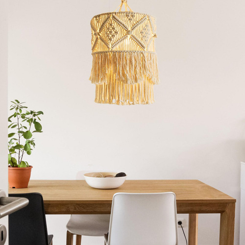 2x Cubierta De Lámpara Colgante Tejida De Macramé, Estilo