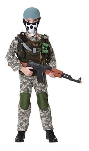 Disfraz Soldado Militar Camuflaje Army Ejercito Para Niños B