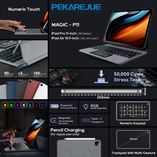 Funda Magic Keyboard Para iPad Air 11 Pulgadas M2-m3