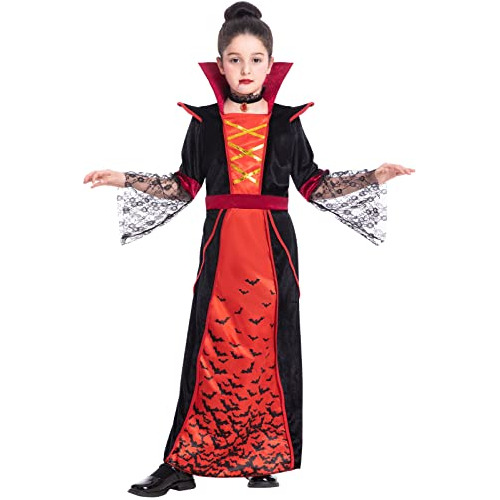 Disfraz De Vampiresa Niñas Halloween, Vestido Gótico ...