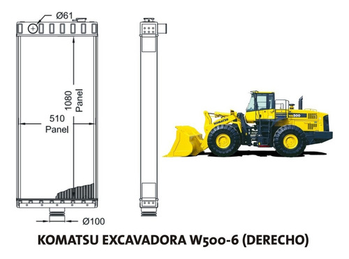 Radiador Excavadora Komatsu W500-6 (derecho) Facorsa