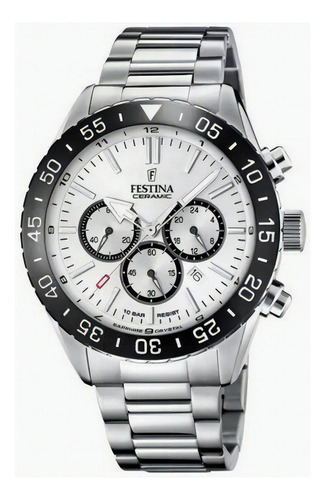 Reloj Festina F20575 Hombre Acero Cronómetro Color Del Fondo 1 Color De La Malla Plateado