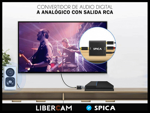 Convertidor De Audio Digital A Analogo Spica Crv-54 Tv Rca Negro
