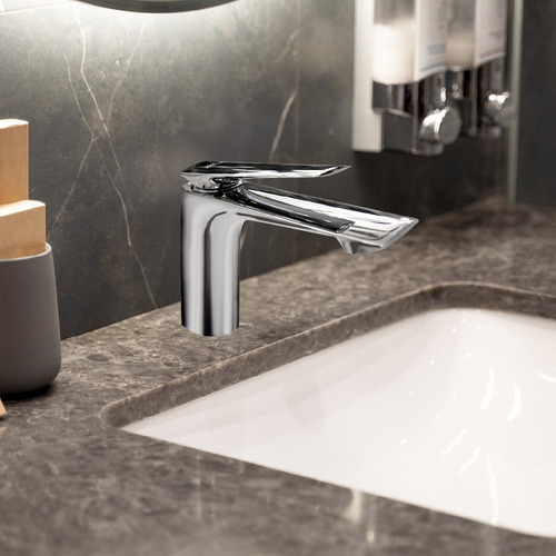 Grifo Mezclador Para Lavabo De Baño Baku Cromado Plateado Cromado