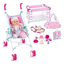 Comprar Corral Coche Cuna Para Muñecas Bebés Set Para Muñecas