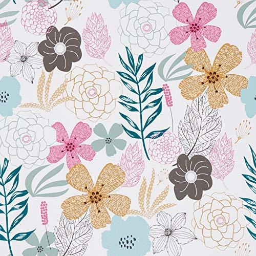 Papel Tapiz - Mecpar Floral Wallpaper 17.71'' X 118'' Perenn