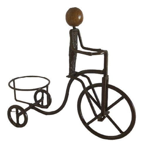 Escultura Bicicleta Floreira Ferro Ferrugem Obra De Arte
