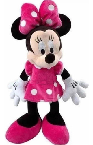 Boneca De Pelúcia Minnie Laço Rosa Mickey Disney