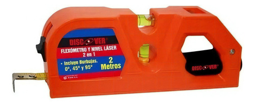 Flexometro C/nivel Laser 2 Burbujas Discover 2 Mts Jn6403