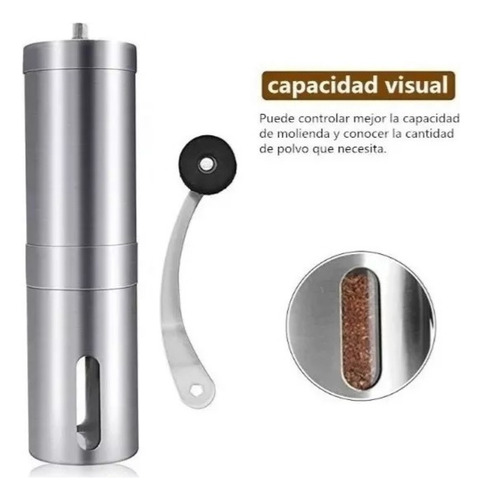 Molinillo De Café Manual Autopropulsado De Acero Inoxidable