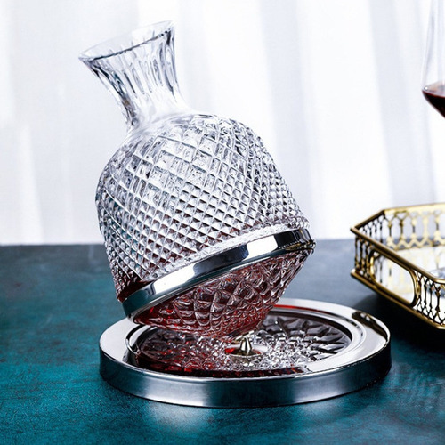 Decantador De Vino De Cristal Giratorio 360° De Lujo A