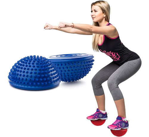 Mini Bosu Cojín Inestable Balón Masajeador Yoga Pilates Gym