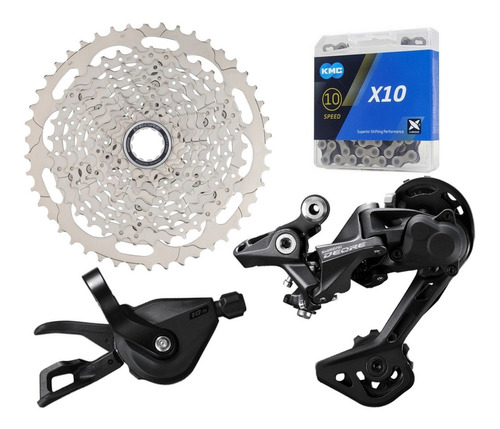 Kit Shimano Deore M4100 Câmbio M5120 Cassete 11/46 Kmc 1x10v