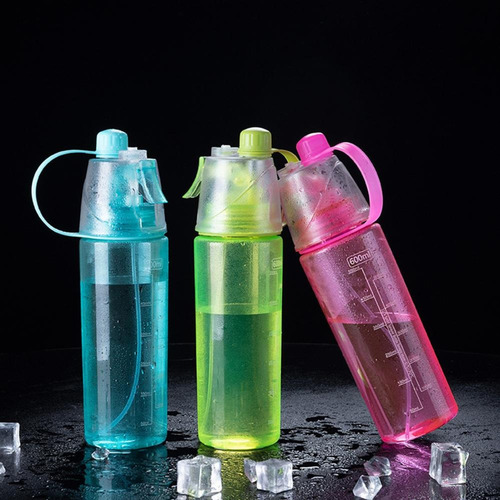 Imagen 4 de 10 de Botella Agua Spray Atomizador Refrescante Deportiva Viajes