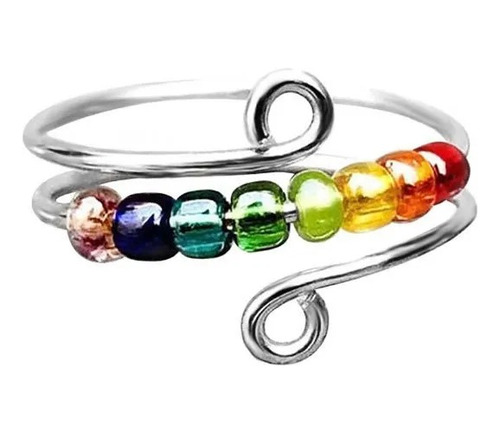 Anillo Con Cuencas De Colores Ajustable