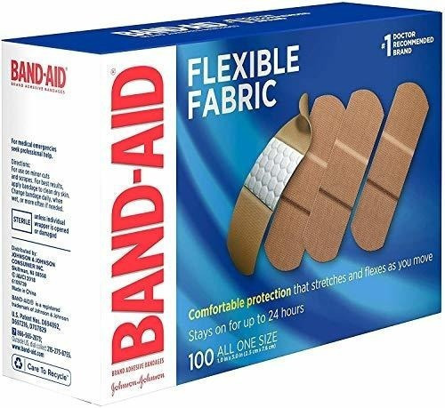 Tirita Flexible Tela Diferentes Tipos, 100 Ct, 2 Pk: Salud