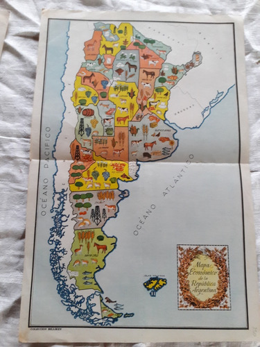 Lamina Billiken Mapa Economico De La Republica Argentina 