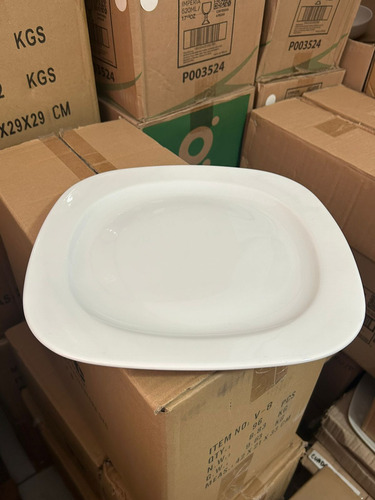 Plato Trinche Cuadrado 29 Cm Porcelana Merkamenaje