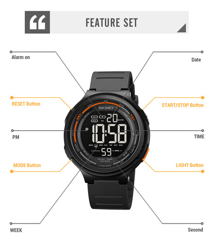 Reloj Digital Azul Resistente Al Agua Skmei Para Hombre Y Mu