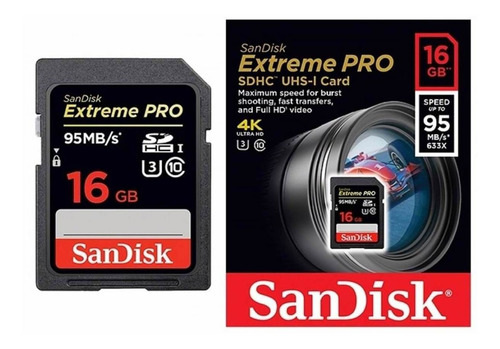 Cartão Sdhc 16gb Sandisk Extreme Pro 4k Uhs-i Classe 10 De 9