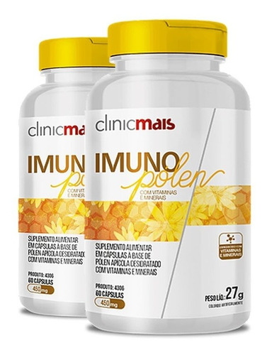 Imunopólen Pólen Apícola - 450mg Clinicmais 60 Cápsulas