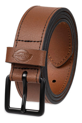 Cinturón De Cuero Casual Dickies Para Hombre, Ojal Marrón, P