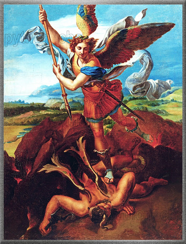 Cuadro San Miguel Arcángel Vs Satanás - R Hadziewicz - 1830