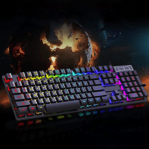 Kit Teclado E Mouse Gamer Led Rgb Com Fio Usb Anti-ghosting