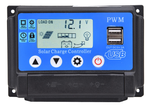 Regulador De Panel Solar Pwm Ycx-002 10-60a, Controlador 12v