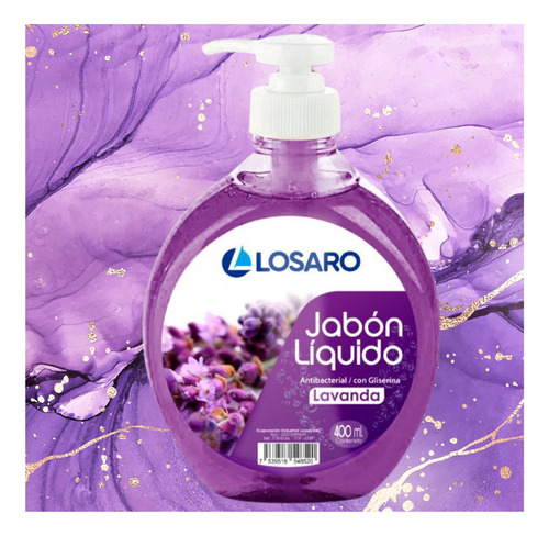 Jabón Liquido Antibacterial C/ Glicerina Aroma Lavanda 400ml