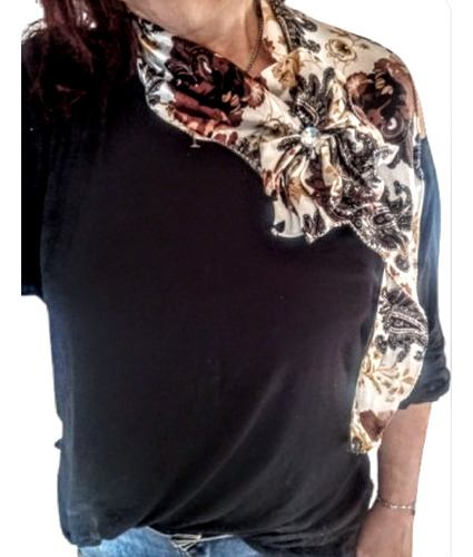 Pañuelo Jn Feminino - Estilo Chic Y Elegante Beige Arabescos Xl