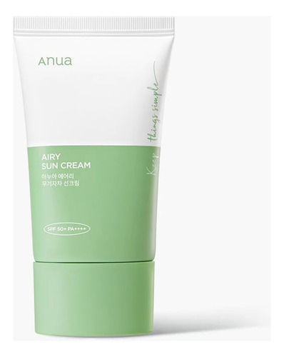 Crema Solar Anua Airy Spf 50+ 50 Ml Con Extracto De Centella