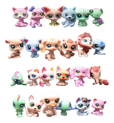 Set De 24 Minifiguras Lps Pet Shop For Cocker Spaniel Colli
